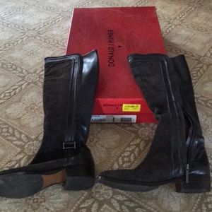 Donald Plumer Espresso Brown Over Knee Boots SZ 8